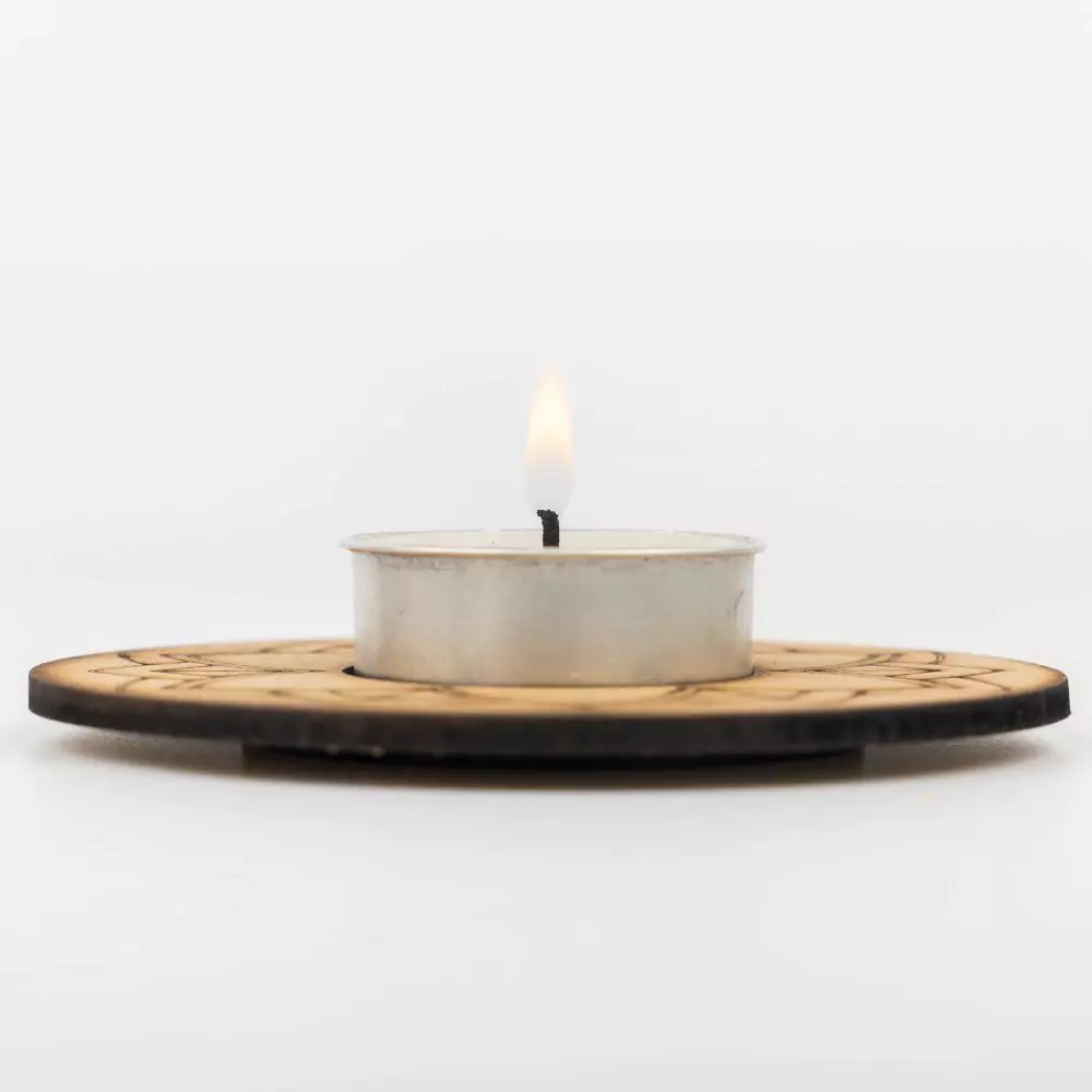 Round MDF t-light holder available to order